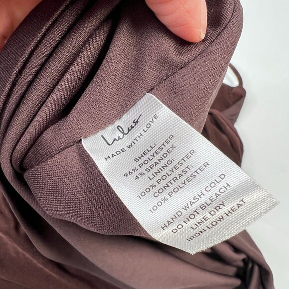 NWT Lulus Complete Catch Backless Lace Ruched Maxi Dress Brown Small - Picture 13 of 13